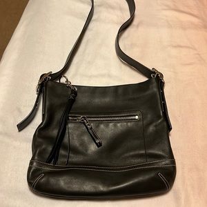 Black leather Coach purse